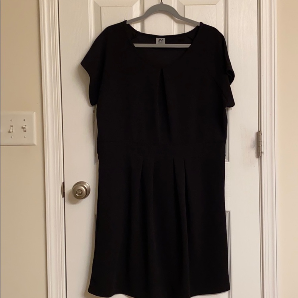 jonathan martin Slimming Little Black Dress Pleats Black Polyester-blend Size 2X